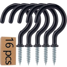 JAPONC 16PCS Metal Ceiling Hooks 2.9 Inch Multipurpose Vinyl Coated Screw in