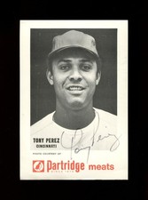 1972 Tony Perez Autographed Partridge Meats Cincinnati Reds TOUGH!