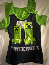 Minecraft Creeper Boys 2-Piece Pajama Set Size 6 Green/Black 100 Cotton
