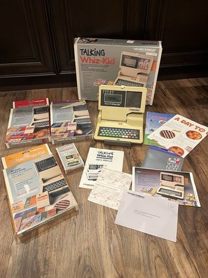 Vintage 1987 VTech Talking Whiz-Kid Computer Lot - TESTED 3 Vocabulary Cards