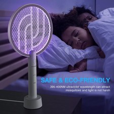 Electric Fly Swatter 4000V Bug Zapper Racket 2 in 1 Fly Swatter Rechargeable