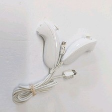 2x Official Wii Nunchuck White Remote Nintendo Motion Wii U Controllers Untested
