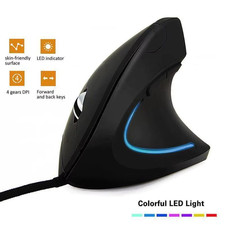 Wired Right Hand Vertical RGB Mouse Ergonomic Gaming Mouse 3200DPI USB Optical W