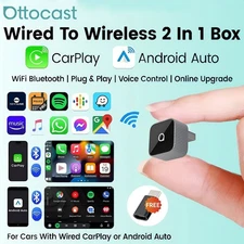 Ottocast Mini Cube Wireless CarPlay Adapter AndroidAuto Car Dongle USB Plug Play