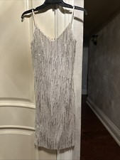 Calvin Klein Ivory Sequined Dress Size 2 