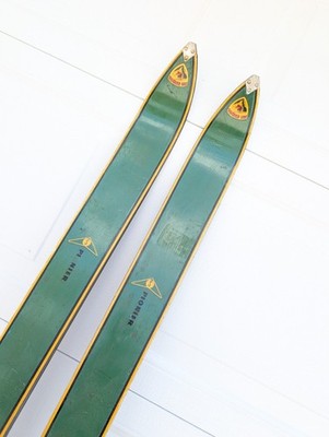 Vintage 1950s Fischer Pionier S 205 cm Wood Skis Nice Labels  