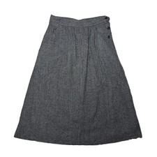VTG 50s 60s Wool Union Made Side Button Closure A Line Skirt 26x28 USA