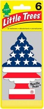 Little Trees Hanging Car and Home Air Freshener, Vanilla Pride Scent - Pack of 6