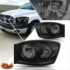 For 06-09 Dodge Ram 1500/2500/3500 Headlight/Lamps Replacement Clear Side Tinted