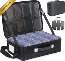 Trading Card Storage Box W/Adjustable Dividers, Large Trading Card Carrying Case