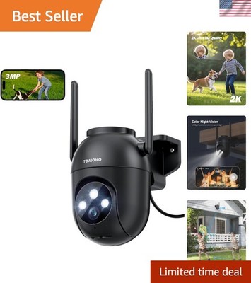 Comprehensive Outdoor Surveillance Camera - 3MP, Auto Tracking, 24/7 Monitoring