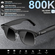 AI Smart Glasses Polarized Sunglasses for Men 8MP Camera 4K HD Video Recording