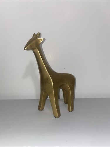 Gold Giraffe Figurine 9.5 In Tall Sculpture Abstract Nice
