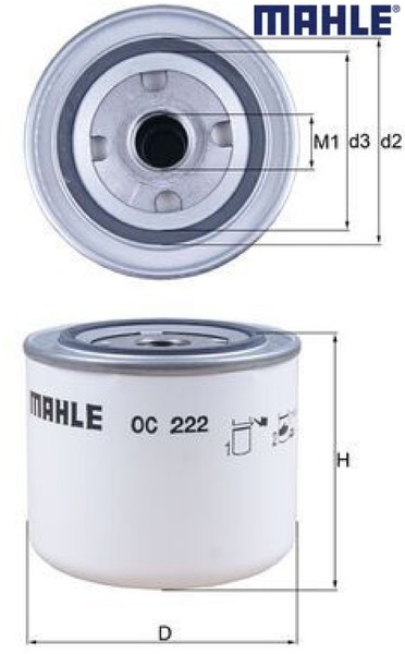 Mahle OC222 ÖLfilter MotoröLfilter FüR Alfa Romeo FüR Lancia FüR Volvo-image