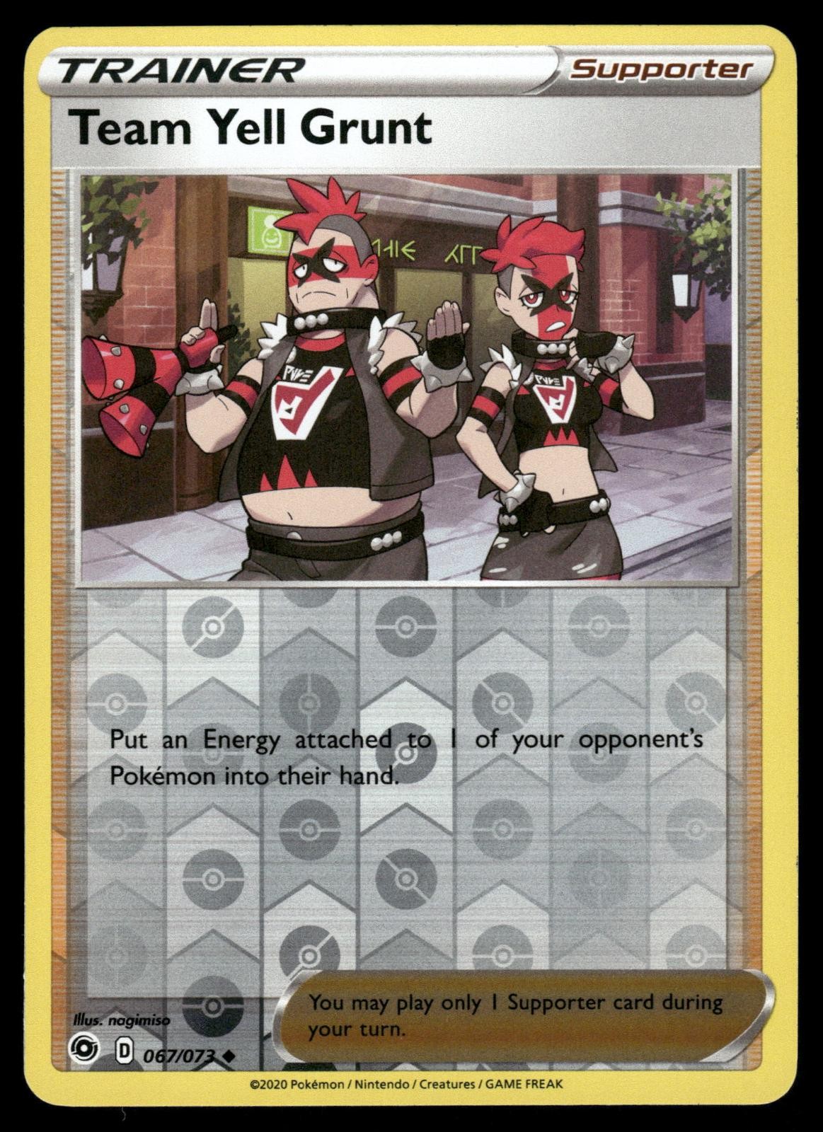 Team Yell Grunt 067/073 Uncommon Champion's Path Pokemon Reverse Holo NM