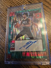 2022 Optic Shaedon Sharpe Signature Series Rookie Auto Green Shock