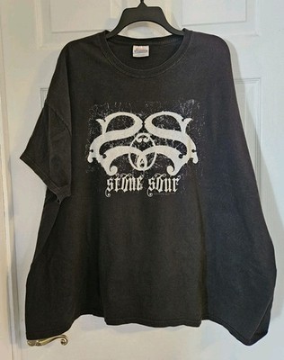 Vintage Y2K STONE SOUR Size 3XL Bleeding Angel Black T-Shirt