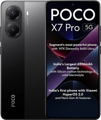 POCO X7 Pro 5G (Black, 256GB 12 GB RAM) 6.67'' Dimensity D8400Global Version.