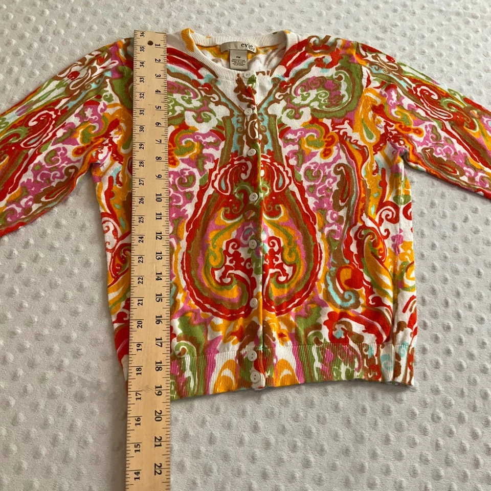 Cárdigan Suéter Evie Petite Para Mujer PM Estampado Paisley Colorido Mezcla de Algodón Foto 3 de 4