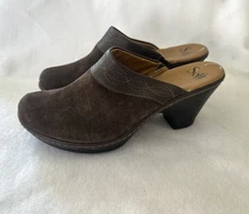 Sofft 1508820 Women’s Brown Suede Leather Slip On Mule Clogs Shoes Size 8M EUC
