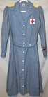 WWII -AMERICAN RED CROSS- Vintage NURSE NAMED Seersucker Military Uniform Dress