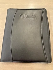 LEED'S 10"x 12.5" Black Business Padfolio Organizer NEW