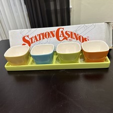 Station Casinos Tray And 5 Salsa Bowls WY-10266