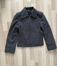 MNG Damen Business Jacke kurz grau Nadelstrei...