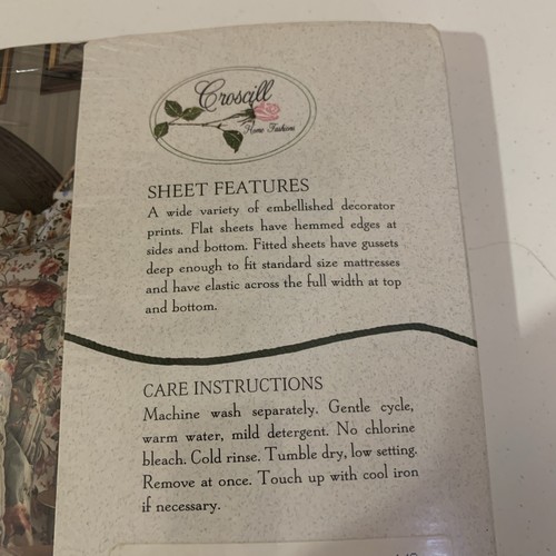 Croscill Vienna Floral TWIN FITTED SHEET 200 Luxury Percale Cotton/Poly Blend - Picture 10 of 12