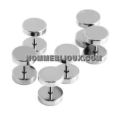 Paire boucle d'oreille cube acier Plug vis BOSE5 - Achat / Vente boucle