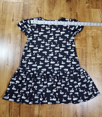 TUCKER+TATE Dress Girls Youth 8 Black White Stretch Ducks Drop Waist Cap Sleeve - Picture 5 of 11