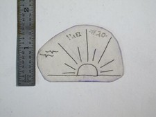 vtg 1960s 1970s Tattoo acetate stencil Sunrise Sunset signed SKY1