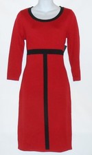 Jones New York Dress Scoop Neck Colorblock Knit Sweater Dress Kiss & Black S NWT