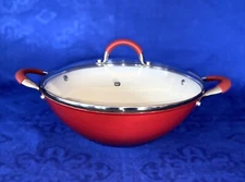 Mayer & Boch Multipurpose Heavy Gauge Aluminum Fry Wok with Glass Lid , 4x13 in