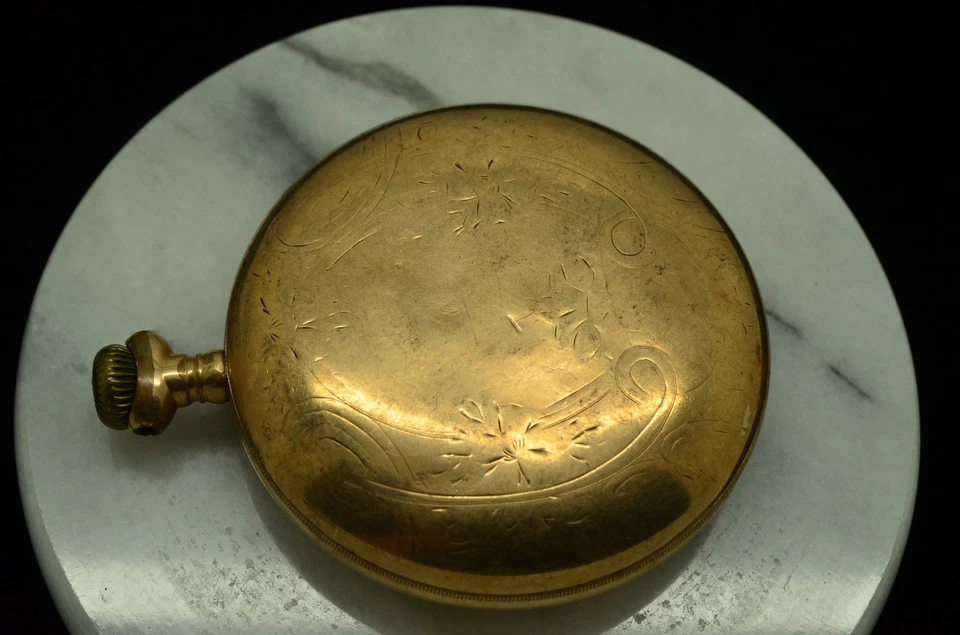 ЗАПОЛНЕННЫЙ ЗОЛОТОМ ЧЕХОЛ ДЛЯ КАРМАННЫХ ЧАСОВ С КРИСТАЛЛОМ (ПОДХОДИТ ДЛЯ РАЗМЕРА 18) - Изображение 4 из 4