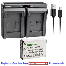 Kastar Battery Dual USB Charger for Kodak LB-070 PIXPRO S1 S-1 Pixpro AZ651 Zoom