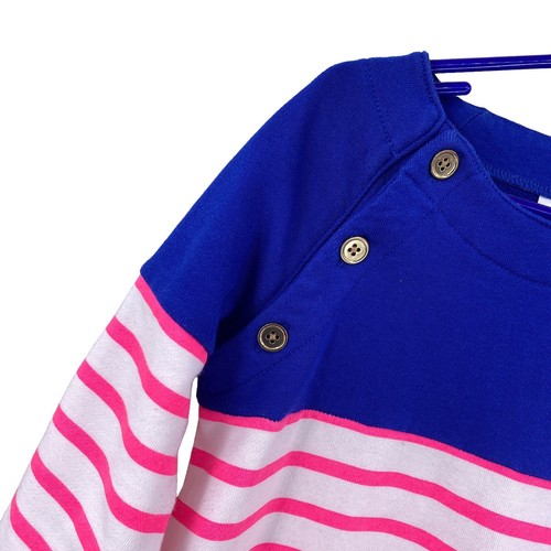 Gymboree Girls Dress Size 8 Blue White Pink Striped Long Sleeve Buttons - Picture 5 of 12