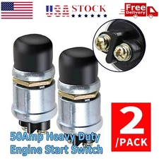 2 PCS 12 Volt DC Heavy-Duty Momentary Push-Button 50 Amp Starter Switch