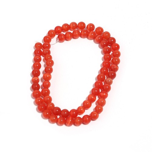 Red Cat Eye Round Loose Glass Beads for DIY Bracelets Necklace Accessories - Picture 12 of 15