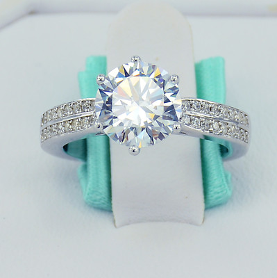 925 Sterling Silver 2carat Cubic Zirconia Crystal Women