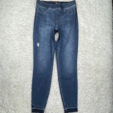 Spanx Distressed Skinny Ankle Jean Raw Hem Womens Medium