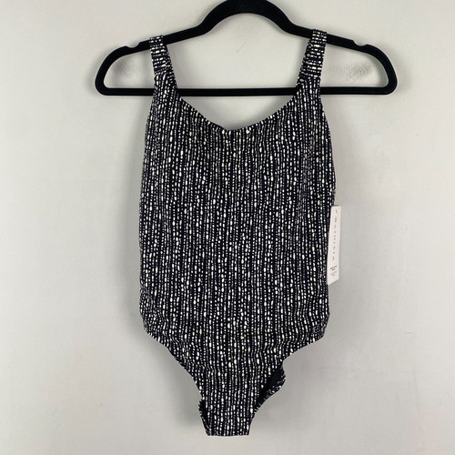 Athleta Hermosa Badeanzug Einteiler Damen XS schwarz weiß gestreift