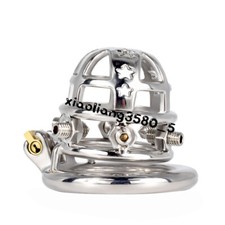 Stainless Steel Male Chastity Cage Screw Bird Lock Chastity Restraint Device