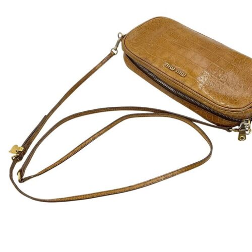 MIU MIU Schultertasche Crossbody Logo Leder braun echt JAPAN - Bild 9 von 19