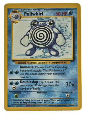 Poliwhirl 38/102 Uncommon Non Holo Base Set Unlimited WOTC NM w/eBay Tracking