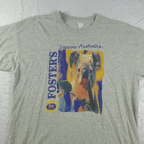Vintage Fosters Shirt Australia Grey Koala Graphic Tee Size XL Faded - Picture 4 of 10