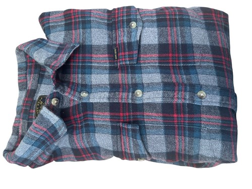 Camicia Dark Seas Division Adulto Extra Large Rosso Blu Flanella Bottoni Indie Uomo - Foto 3 di 12