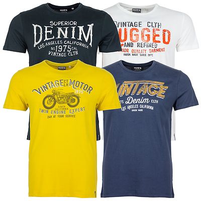 JACK & JONES Herren T-Shirt Herrenshirt Shirt Vintage Front Print Kurze Ärmel