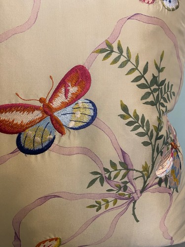GP & J Baker, embroidered silk cushion cover, 48x48cm CLOSING DOWN Today - Picture 3 of 4
