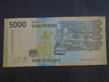 ALBANIA, P 80, 5000 Leke , 2017 , EF, REPLACEMENT  rare!!!!!!